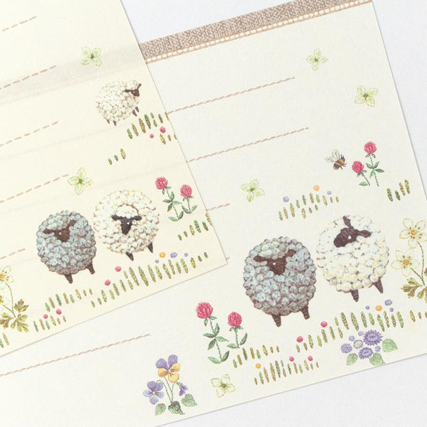 Fleurs et Chance Sheep "Cher" Writing Paper Set by NB Co. Japan