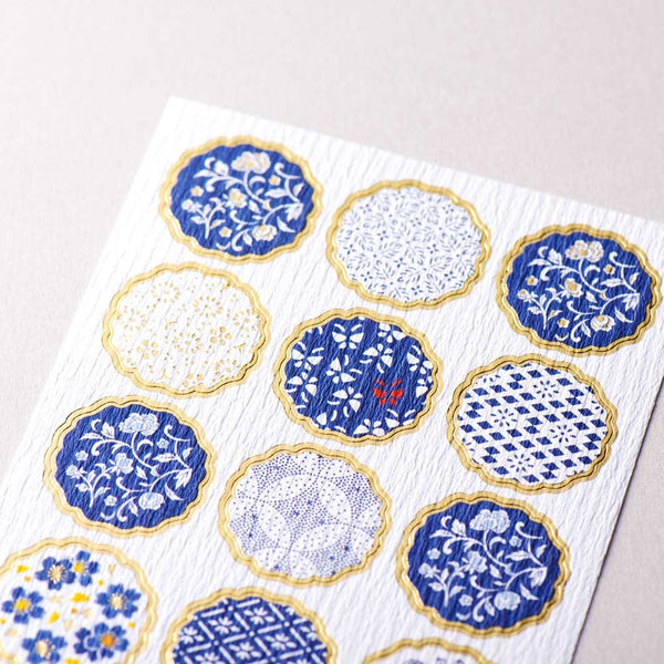 Indigo Flower Stickers by NB Co. Japan