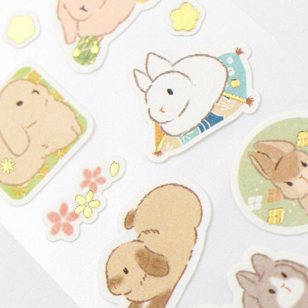 Flowers & Rabbits Stickers by NB Co. Japan