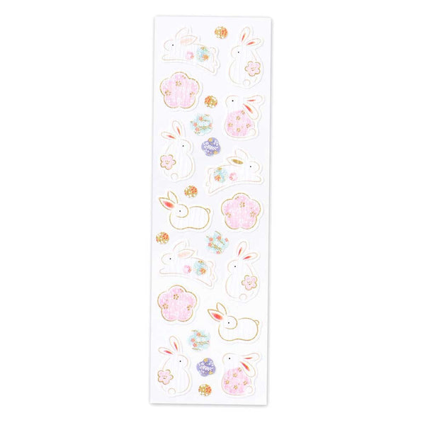 Rabbits Flowers Stickers by NB Co. Japan