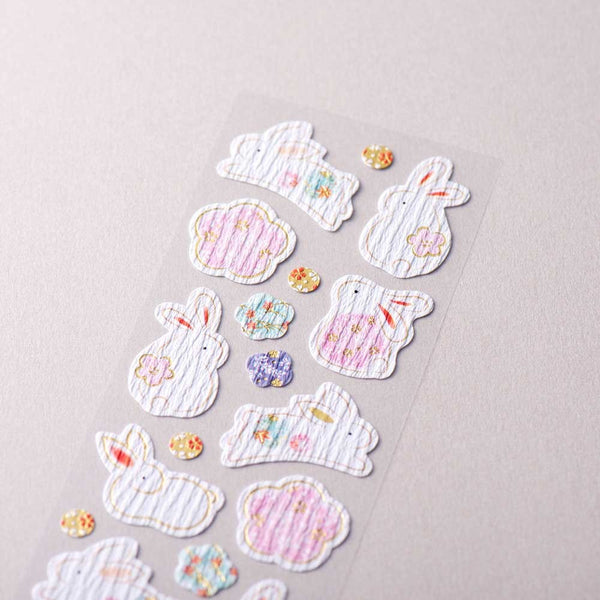 Rabbits Flowers Stickers by NB Co. Japan