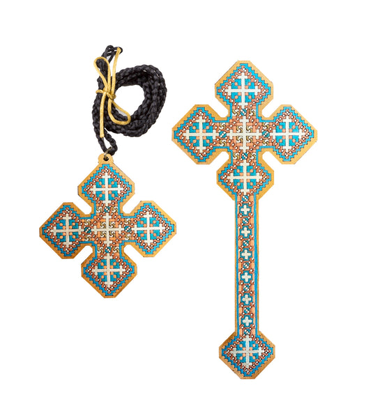 Priest Square Iota Crosses - Turquoise