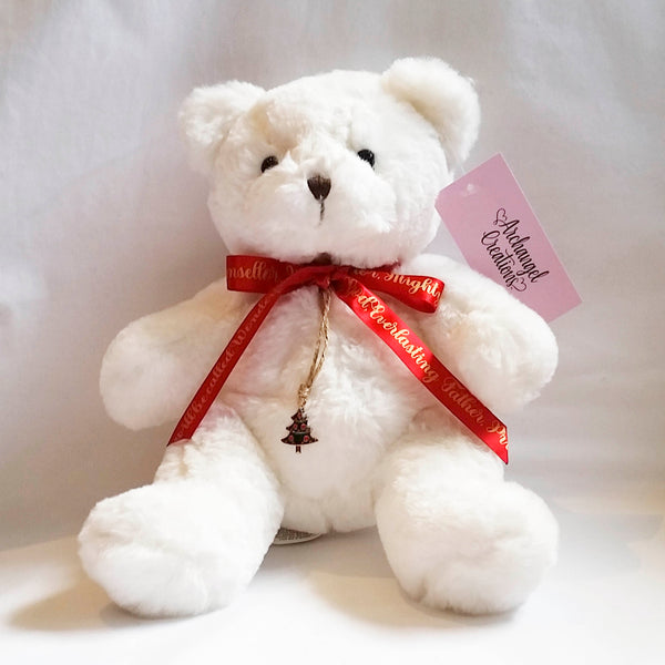 White Christmas Prayer Bear