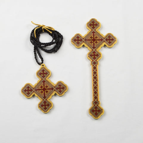 Priest Round Iota Crosses - Red