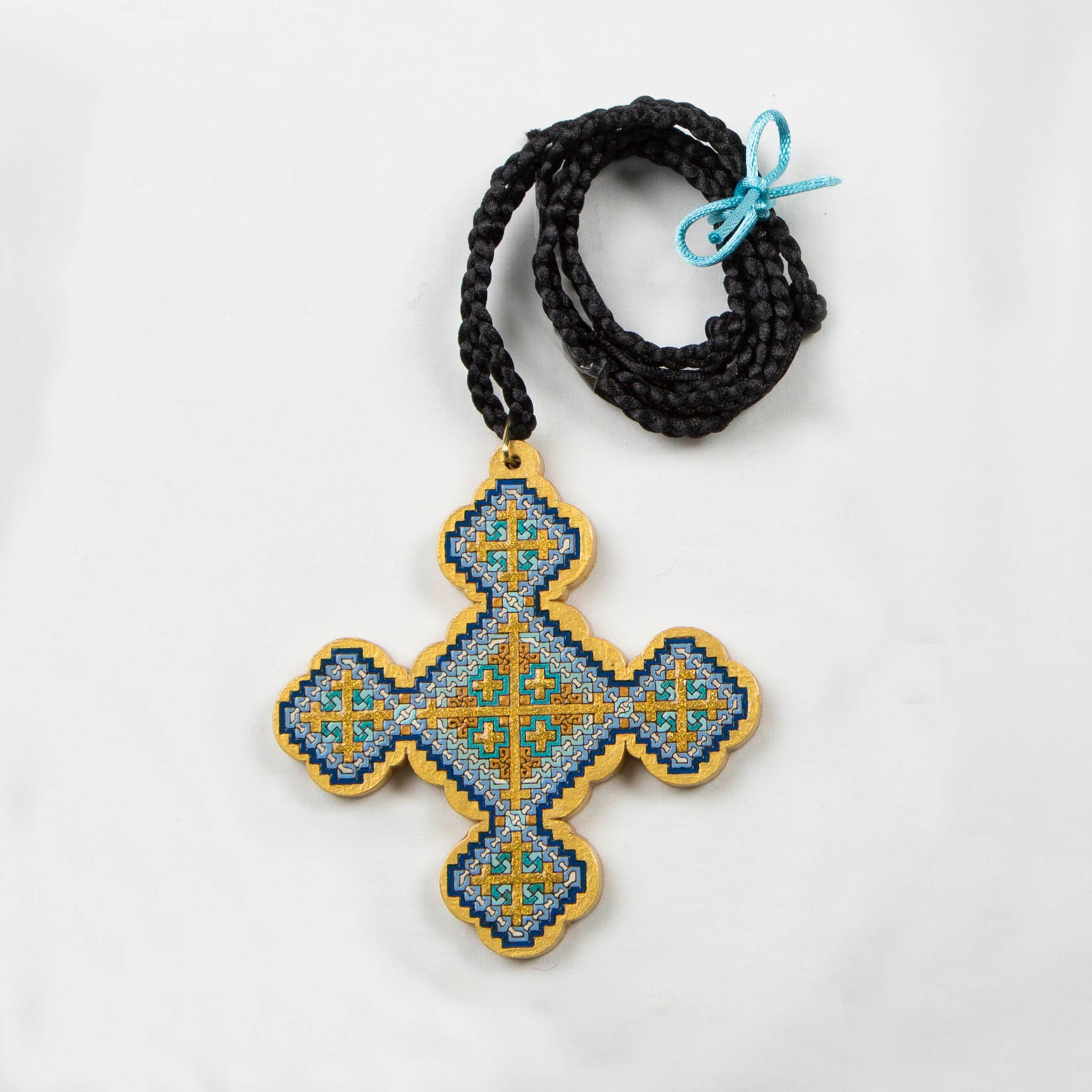 Priest Round Iota Crosses - Blue