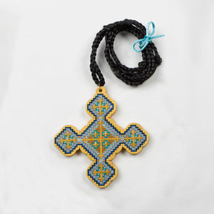 Priest Round Iota Crosses - Blue