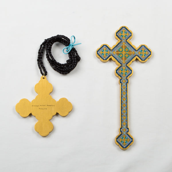 Priest Round Iota Crosses - Blue
