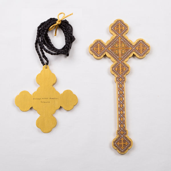 Priest Round Iota Crosses - Brown
