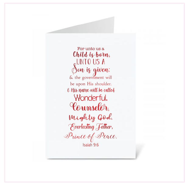 'His Name' Isaiah 9:6 Christmas Foil Greeting Card