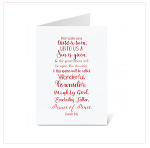 'His Name' Isaiah 9:6 Christmas Foil Greeting Card