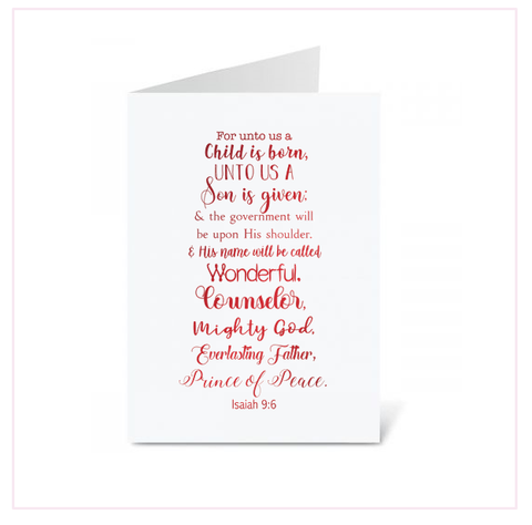'His Name' Isaiah 9:6 Christmas Foil Greeting Card